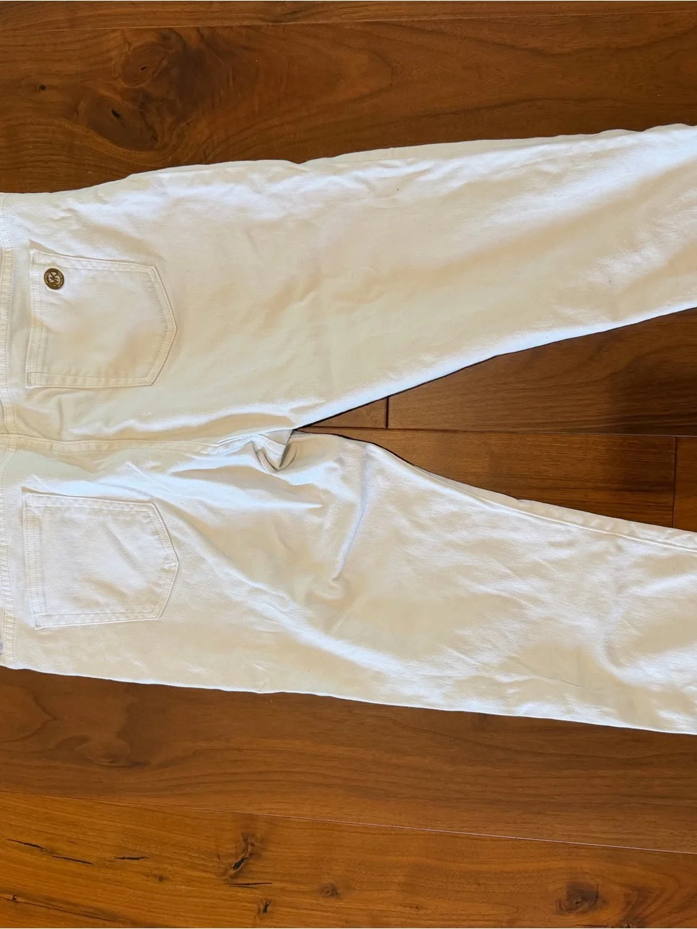 Michael Kors White Jeans with Gold Logo
